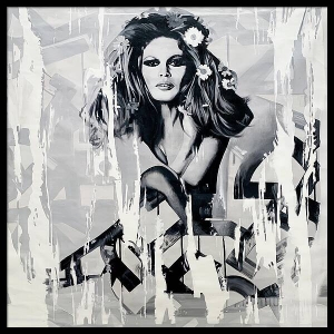 Hommage-Brittge-Bardot-Black-and-White-90-cm-x-90-cm-Leinwand