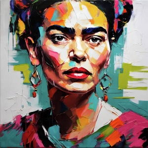 Hommage-Frida-Kahlo-Expressive-90-cm-x-90-cm-Leinwand