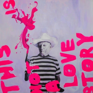 Pablo-Picasso-this-not-an-love-Story-90-cm-x-90-cm-Leinwand