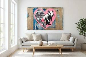 Banksy-Hommage-Love-Heart--Rabbit---2-x-verfgbar