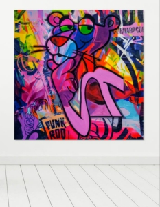 Hommage-Pink-Panther-Punk-Rod-XXL-Format-150-cm-x-150-cm-Leinwand