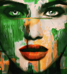 Just-Face-Serie-897-3D-Neon-Green---2018--by-Felix-von-Altersheim