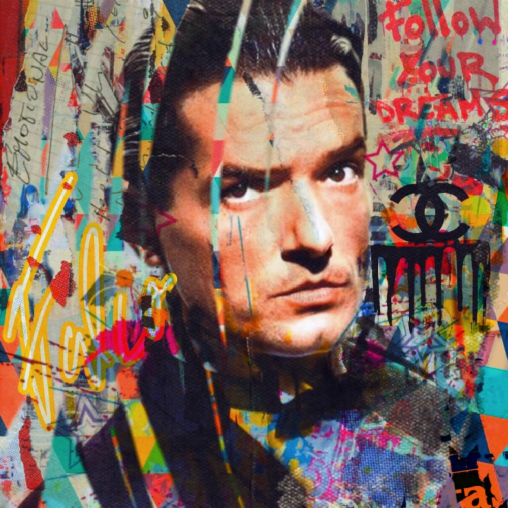 Bild 1 von Motiv Falco Emontional by Felix von Altersheim  / (Größe) 100 cm x 100 cm 3 mm Silber Alu gebürstet inkl. Halterungen beigelegt