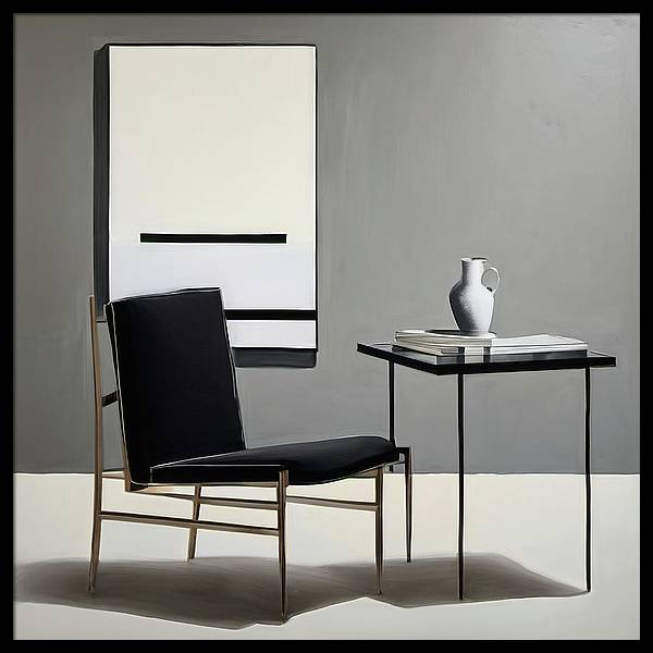 Bild 1 von Minimalismus Bauhaus Design Klassiker - 02 - by Team W32  / (Größe) BEST PREIS! Art Frame schwarz  inkl. Gallery Print/Acrylglas 105 cm x 105 cm
