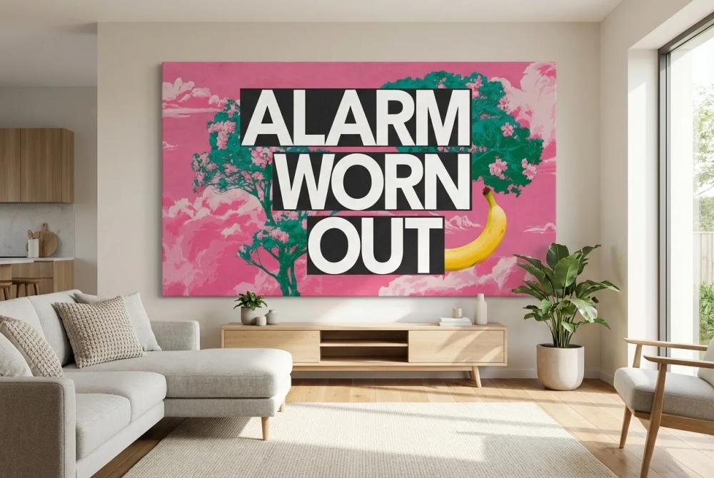 Bild 1 von Banksy Hommage Typografie Alarm worn out - 2 x verfügbar