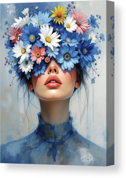Bild 1 von Abstrakte Weibliche Portrait - Farbe Blau Flora 09