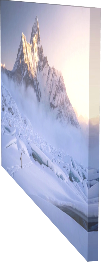 Bild 1 von Kunstfotografie Königliche Berglandschaft Süd Georgien einsamer Pinguin  by Andre Bergmann