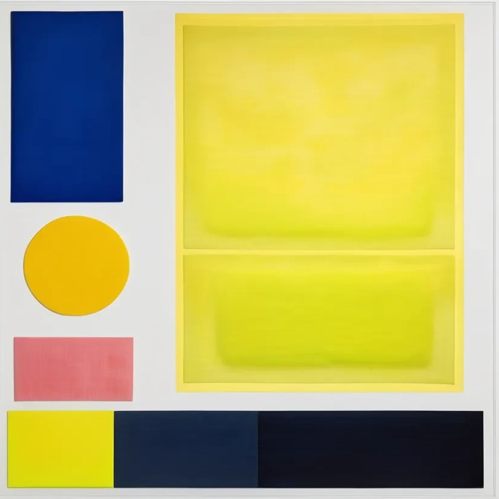 Bild 1 von Geometrie-  Bauhaus - Abstrakt - M46  / (Größe) 40x40 cm 2 cm Leinwand gespiegelt