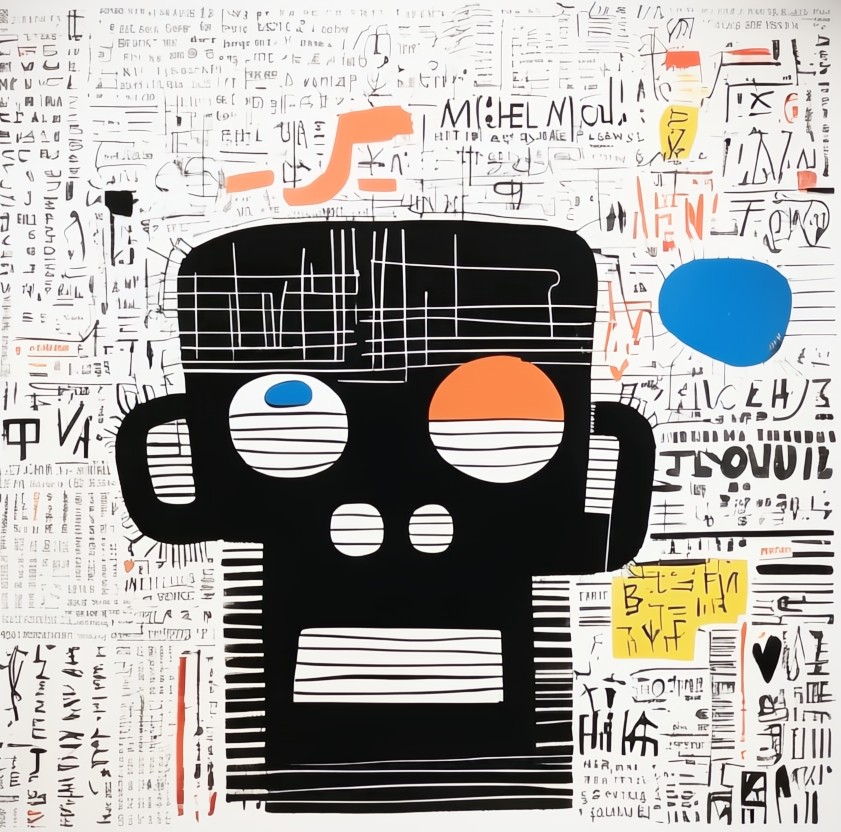 Bild 1 von Neon Expressionismus Porträt Feb 02 by ABC Artist  / (Größe) 100 cm x 100 cm 250 g matt Fotopapier