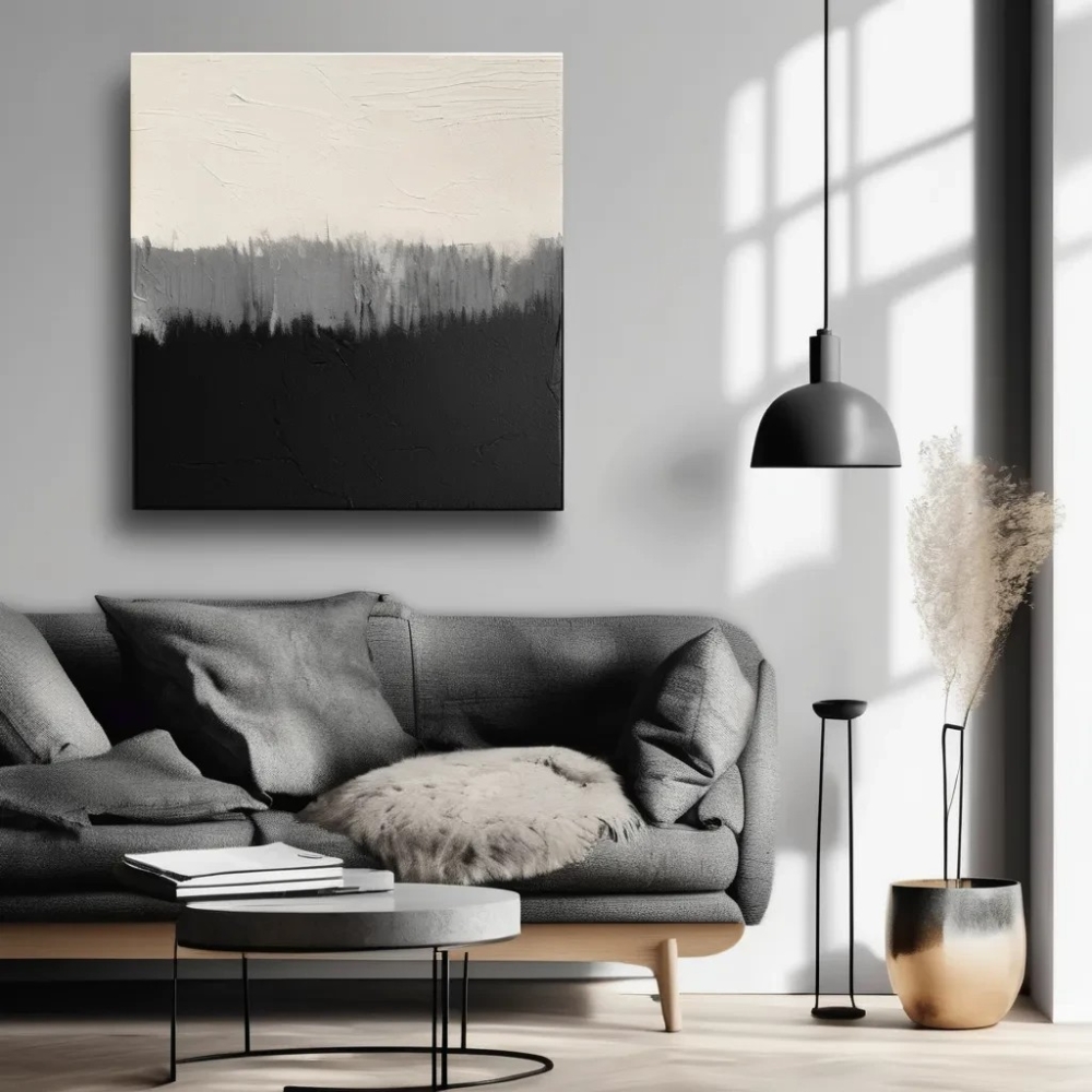 Bild 1 von Abstrakte Kunst beige schwarz - Z 25  / (Größe) Du hast einen anderen Wunsch? Schreib uns eine Nachricht! Dein Wandbild erhältlich ab: