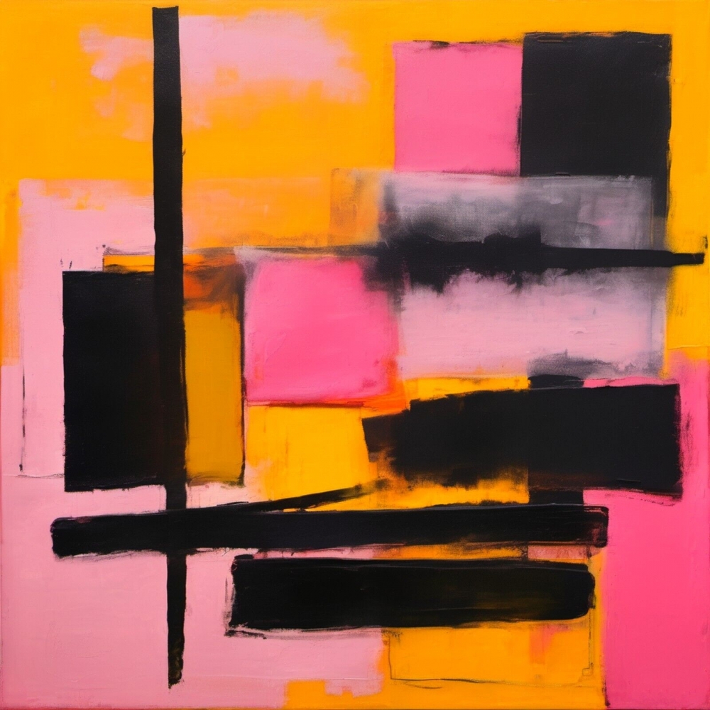 Bild 1 von XXL LEINWÄNDE bis 200 cm x  200 cm - Abstrakt Trouble Quadrat 03 Ultra HD Colors  by  Team W 32