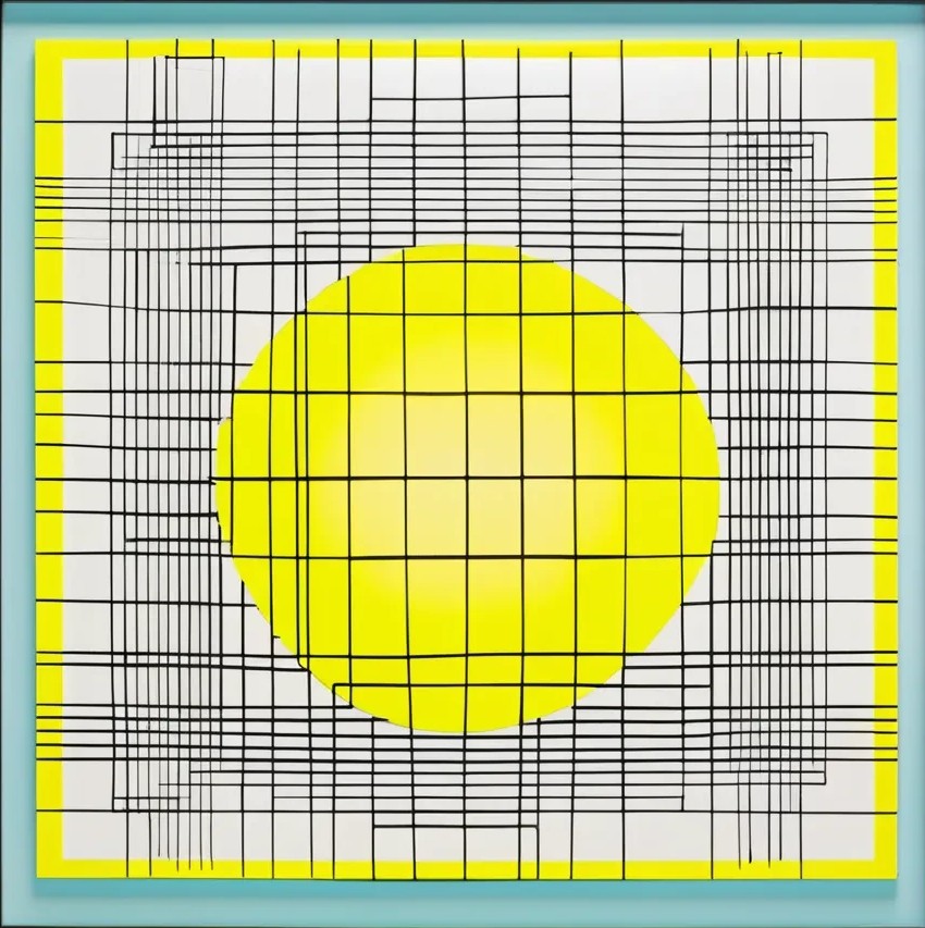 Bild 1 von Geometrie-  Bauhaus - Abstrakt - M37  / (Größe) 100x100 cm 2 cm Leinwand gespiegelt