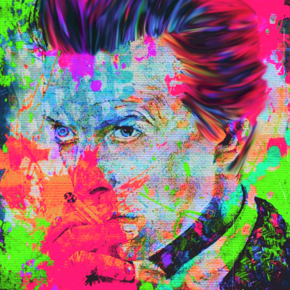 Bild 1 von Hommage David Bowie Summer Splash 90 cm x 90 cm Leinwand