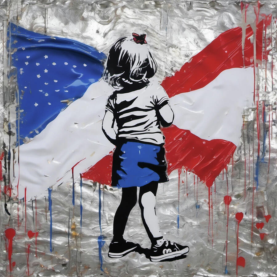 Bild 1 von We need love - USA 03 - Girl - Hommage Banksy by Felix von Altersheim