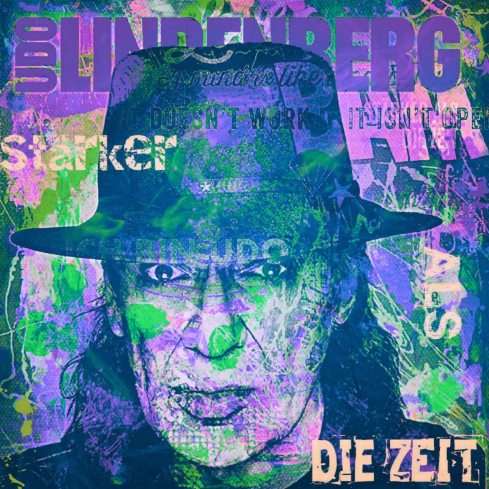 Bild 1 von Motiv Udo Lindenberg stärker wie die Zeit 02  by Felix von Altersheim  / (Größe) 70 cm x 70 cm 2 cm Leinwand gespiegelt