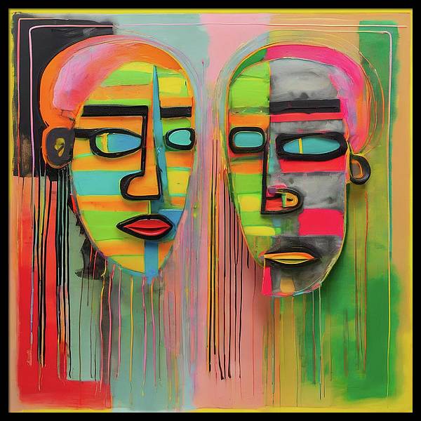 Bild 1 von Pop Art Expressionismus 03 - by Team W 32  / (Größe) BEST PREIS! Art Frame schwarz  inkl. Gallery Print/Acrylglas 105 cm x 105 cm