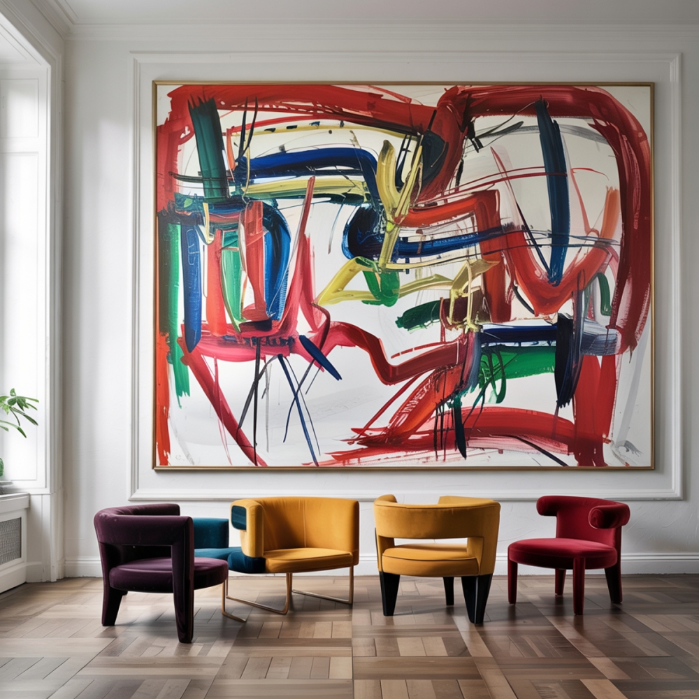 Bild 1 von Premium - XXL Galerie Rahmen Eiche - Warm Red- Expressionismus Abstrakt  by Felix von Altersheim