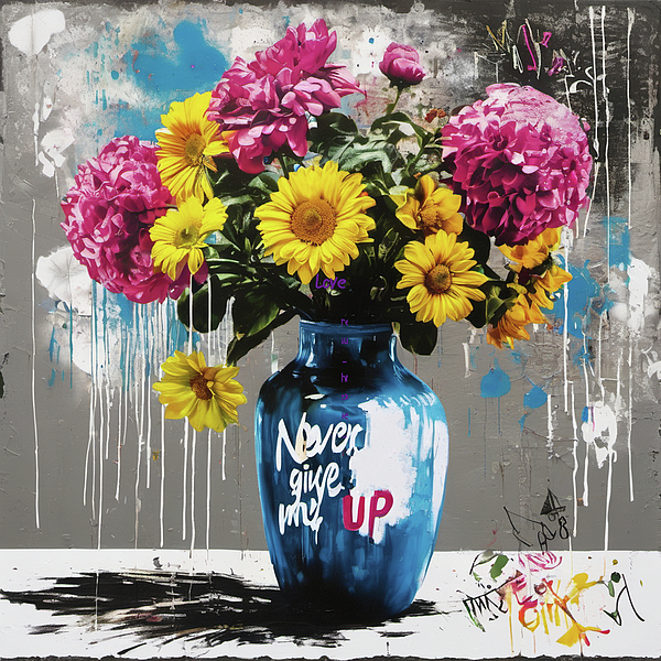 Bild 1 von Flower 03 - Never give up me - Never give up  -  by Felix von Altersheim  / (Größe) 30 cm x 30 cm 250 g Fotopapier matt
