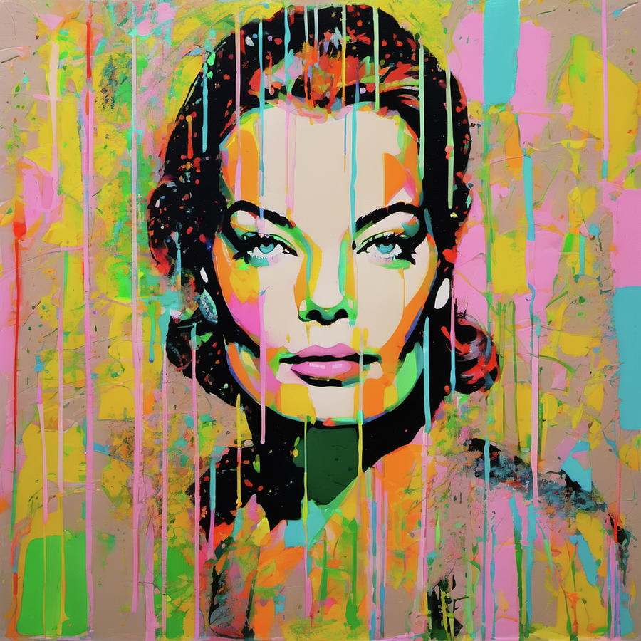 Bild 1 von Hommage an Romy Schneider Pop Art Filter-  by Felix von Altersheim  / (Größe) 60 cm x 60 cm 2 cm Leinwand gespiegelt