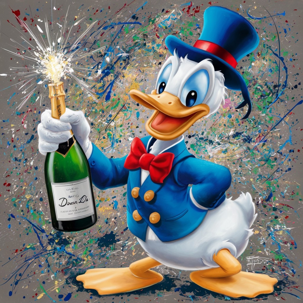 Bild 1 von Hommage Donald Duck Happy Year 90 cm x 90 cm Leinwand