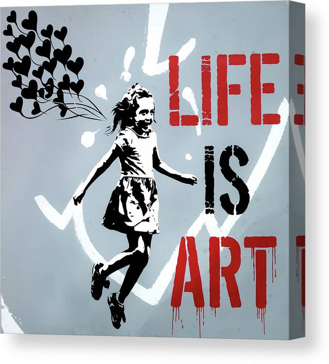 Bild 1 von Stencil Art Girl with Balloon- Life is Art 02 Edition of 50