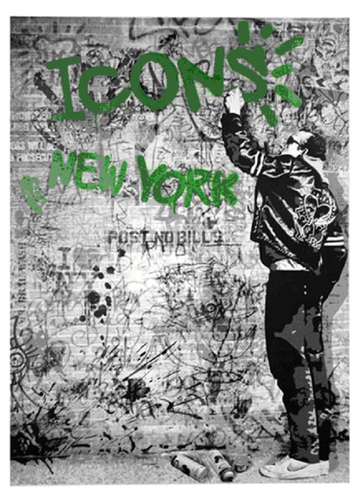 Bild 1 von Art-  with Love präsentiert - 'Icons The Wall green' 2009 by Mr. Brainwash - Siebdruck