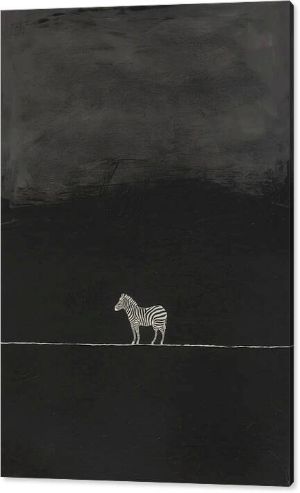 Bild 1 von Minimalismus Abstrakt einsamer winziger Zebra grau schwarz - Edition of 50
