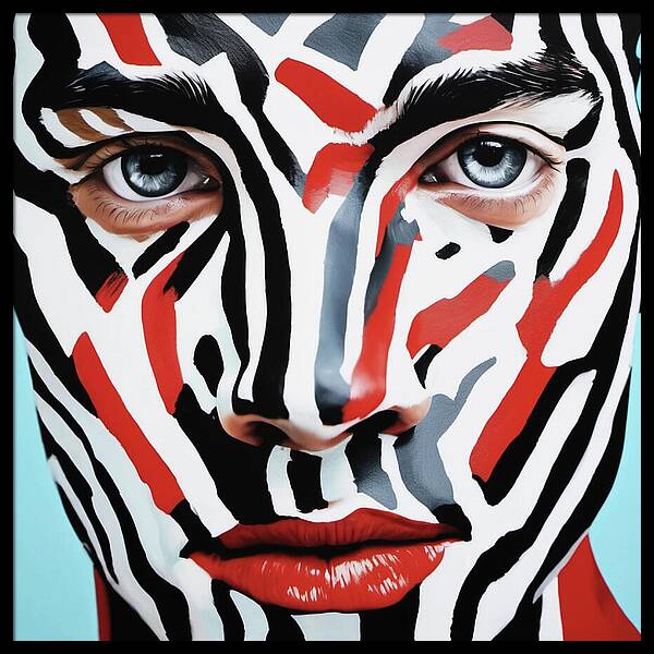 Bild 1 von Premium - Galerie Rahmen - Zebra - Boy 01  Foto Realismus  by Felix von Altersheim  / (Größe) 120 cm x 120  cm Gallery Print/schwarzen Rahmen fertigt montiert/Schwarz