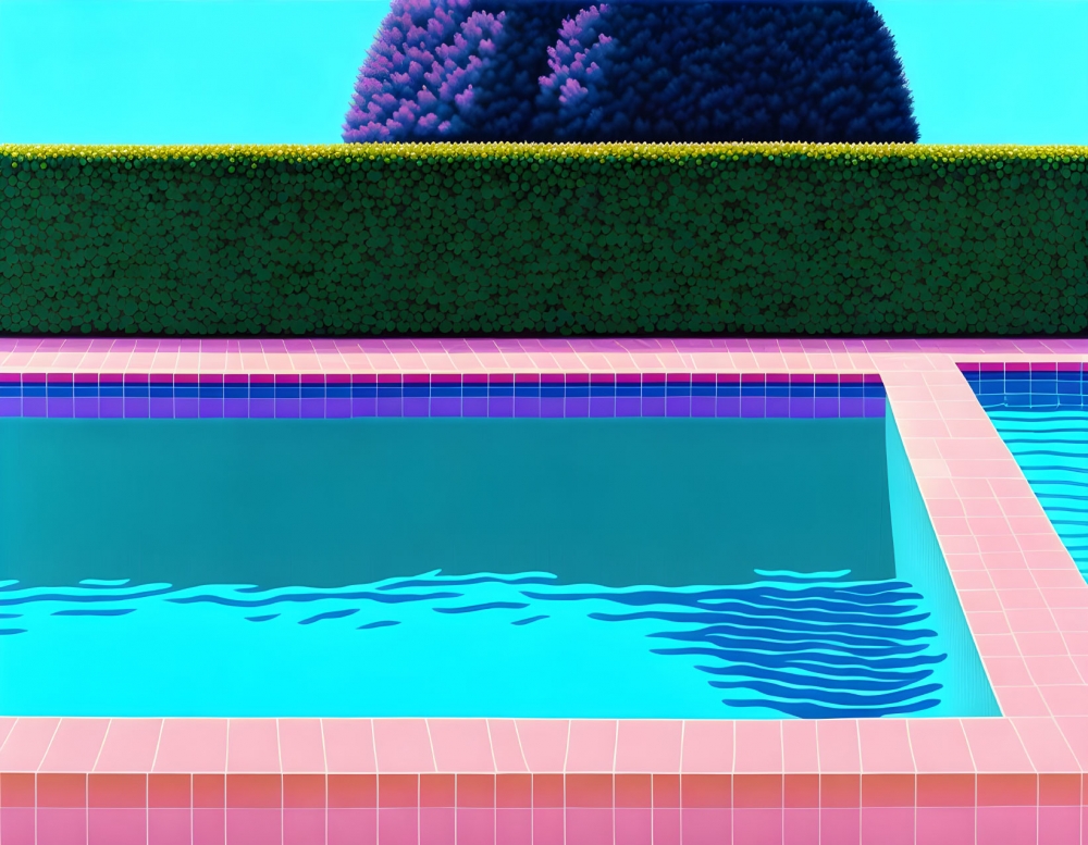 Bild 1 von Motiv Swimming Pool Bauhaus 03 by Felix von Altersheim  / (Größe) 200 cm x 140 cm 5 mm Acrylglas XT weiss/kaschiert 100 % inkl. Halterungen beigelegt