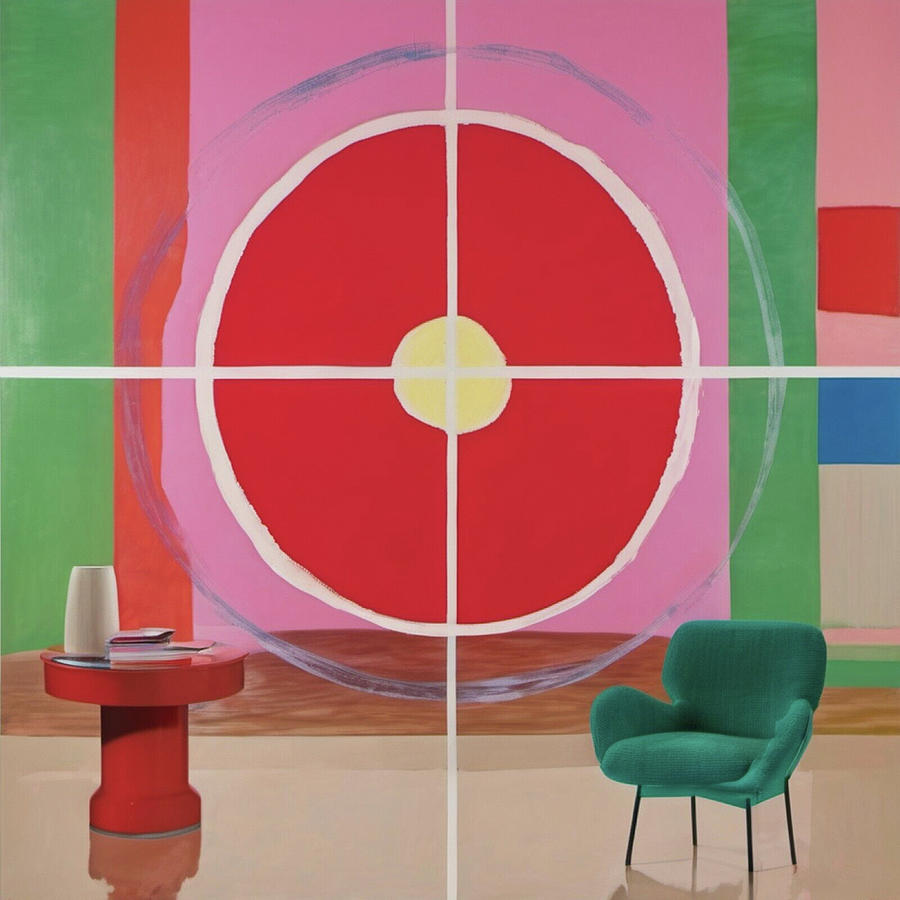 Bild 1 von Target Room  - Bauhaus Design Klassiker - 03 - by Team W 32  / (Größe) 120 cm x 120 cm 3 mm Silber Alu gebürstet inkl. Halterungen beigelegt