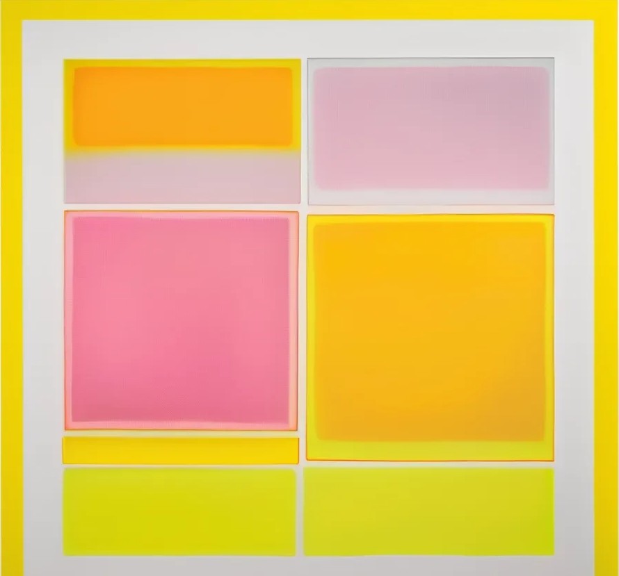 Bild 1 von Geometrie-  Bauhaus - Abstrakt - M60  / (Größe) 60x60 cm 2 cm Leinwand gespiegelt