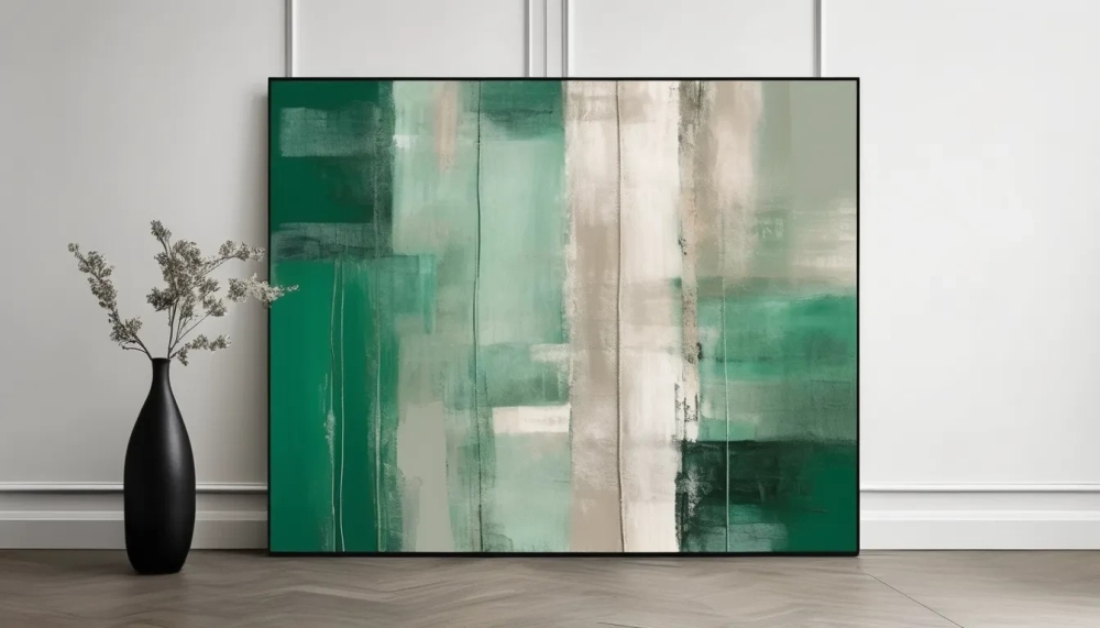 Bild 1 von Minimalismus Abstrakte Kunst - grün Z 12  / (Größe) 80x70 cm 2 cm Leinwand gespiegelt