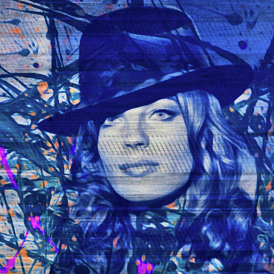 Bild 1 von Motiv Romy Schneider Extreme Splash Blue by Felix von Altersheim  / (Größe) 110 cm x 110 cm 3 mm Alu Dibond inkl. Halteurngen beigelegt