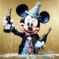 Bild 2 von Gold Edition - Happy New Year Mickey by Felix von Altersheim  / (Größe) 125 cm x 125 cm 4 mm Gallery Print/Acrylglas inkl. schwarzer Art Frame montiert