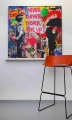 Motiv Bansky Hommage Ultra HD -  Never give up - Recycelter Jeansstoff  by Felix von Altersheim