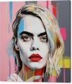 Bild 2 von Hommage Cara Delevingne Pop Art Photo Realismus - Pop Art Photo Realismus  / (Größe) 90 cm x 90 cm 2 cm Leinwand gespiegelt