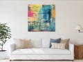 Bild 5 von Ocean Blue Summer Abstrakt Nr. 4  / (Größe) 60x60 cm 2 cm Leinwand gespiegelt