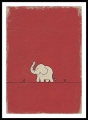 Bild 6 von Minimalismus Abstrakt einsamer winziger Elefant Rot - Edition of 50
