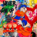 Bild 1 von Motiv Donald Duck Ultra HD Never give up Part 1 by Felix von Altersheim  / (Größe) 110 cm x 110 cm 3 mm Alu Dibond inkl. Halteurngen beigelegt