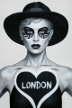 Bild 1 von S/W City Female - London  / (Größe) BEST PREIS!90 cm x 140 cm Gallery Print/Acrylglas/Alu Dibond/Fotopapier Halterungen vormontiert