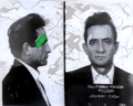 Bild 1 von Motiv Johnny Cash Blurred Game - Green by Felix von Altersheim  / (Größe) 100 cm x 70 cm 5 mm Acrylglas XT weiss/kaschiert 100 % inkl. Halterungen beigelegt