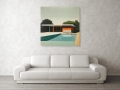 Bild 3 von Vintage - Pop Art Bauhaus - Pool 01 - by Team W32  / (Größe) 140 cm x 140 cm 5 mm Acrylglas XT weiss/kaschiert 100 % inkl. Halterungen beigelegt