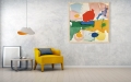 Bild 2 von Abstrakt Konzept Flecken Kunst 03 - Team W 32 by Moritz Opal  / (Größe) 90 cm x 90 cm 3 mm Siebdruck Karton matt inkl. natur Art Frame montiert
