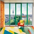Bild 1 von Ausblick Berlin Skyline - Art Deco - Design Klassiker - Bauhaus 08 by Team W 32  / (Größe) 120 cm x 120 cm Gallery Print/Acrylglas/Alu Dibond/Fotopapier inkl. Halterungen vormontiert