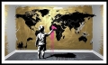 Bild 6 von Hommage Banksy - Weltkarte - Gold Brush 02