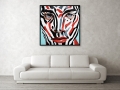 Bild 2 von Premium - Galerie Rahmen - Zebra - Boy 01  Foto Realismus  by Felix von Altersheim  / (Größe) 120 cm x 120  cm Gallery Print/schwarzen Rahmen fertigt montiert/Schwarz