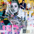 Bild 2 von Motiv Audrey Hepburn Dadaismus Collage by Felix von Altersheim  / (Größe) 150 cm x 150 cm 5 mm Acrylglas XT weiss/kaschiert 100 % inkl. Halterungen beigelegt