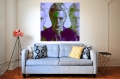 Bild 2 von Motiv David Bowie 3 Face - 03 by Felix von Altersheim  / (Größe) 100 cm x 100 cm 2 cm Leinwand gespiegelt