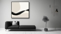 Abstrakte Kunst beige schwarz - Z 27