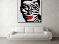 Bild 2 von Premium - XXL Galerie Rahmen - Zebra Punk Female 01 Foto Realismus  by Felix von Altersheim  / (Größe) Du hast einen anderen Wunsch? Schreib uns eine Nachricht! Dein Wandbild erhältlich ab: